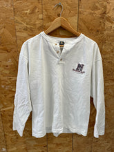 Vintage Nantucket Henly Long Sleeve Single Stitch Shirt L White Cotton